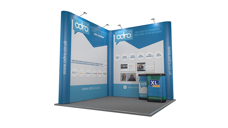 3m x 3m Exhibition Stand Backwall XL Jumbo Pop Up